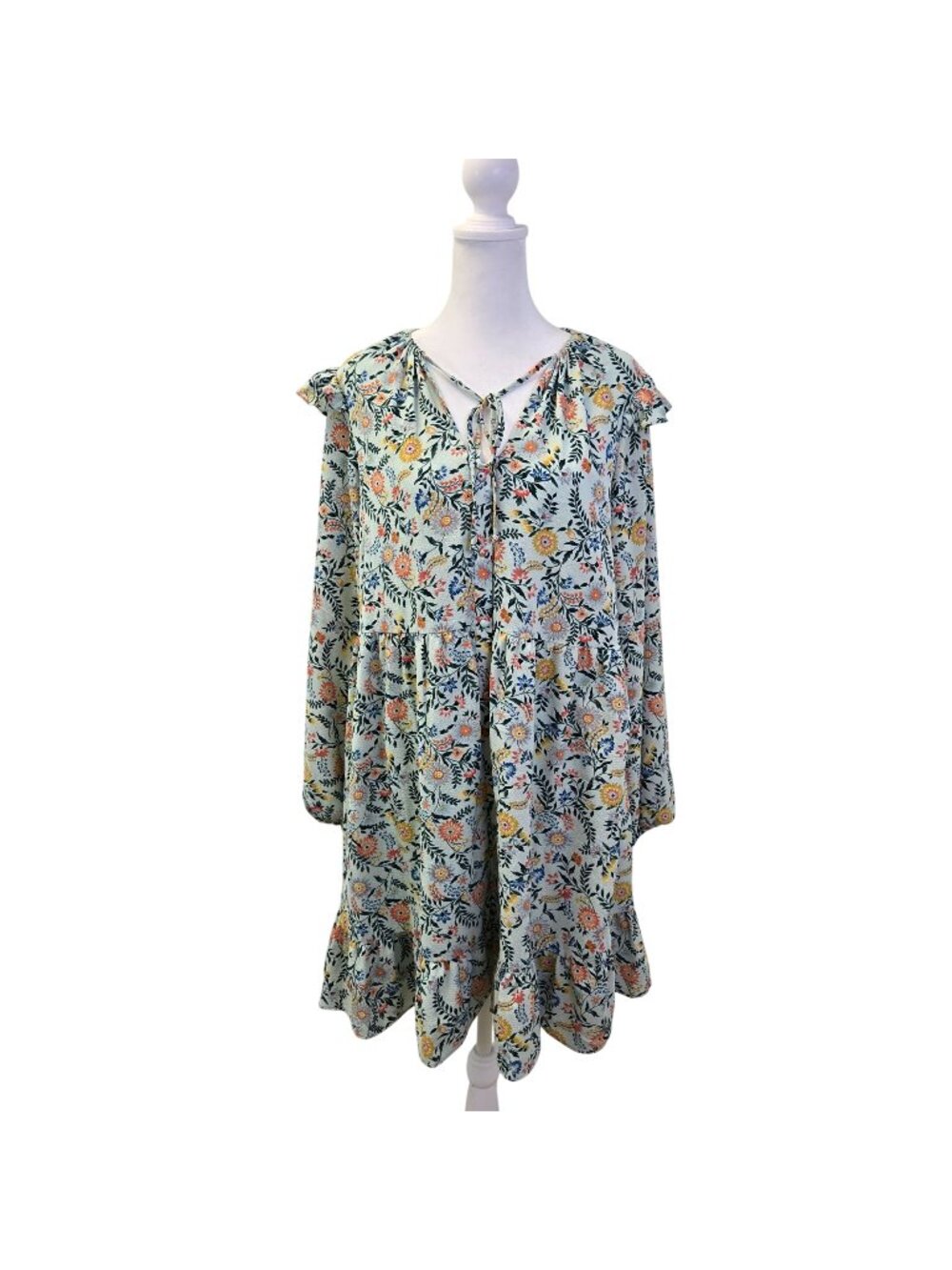 BCBGeneration Floral Tiered Hem Boho Dress Size 8